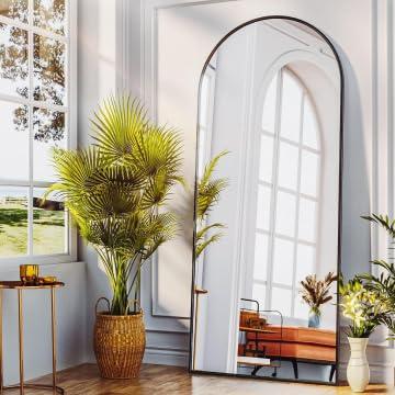 Antok 58" x21” Arched Full Length Mirror with Stand, Floor Mirror, Gold