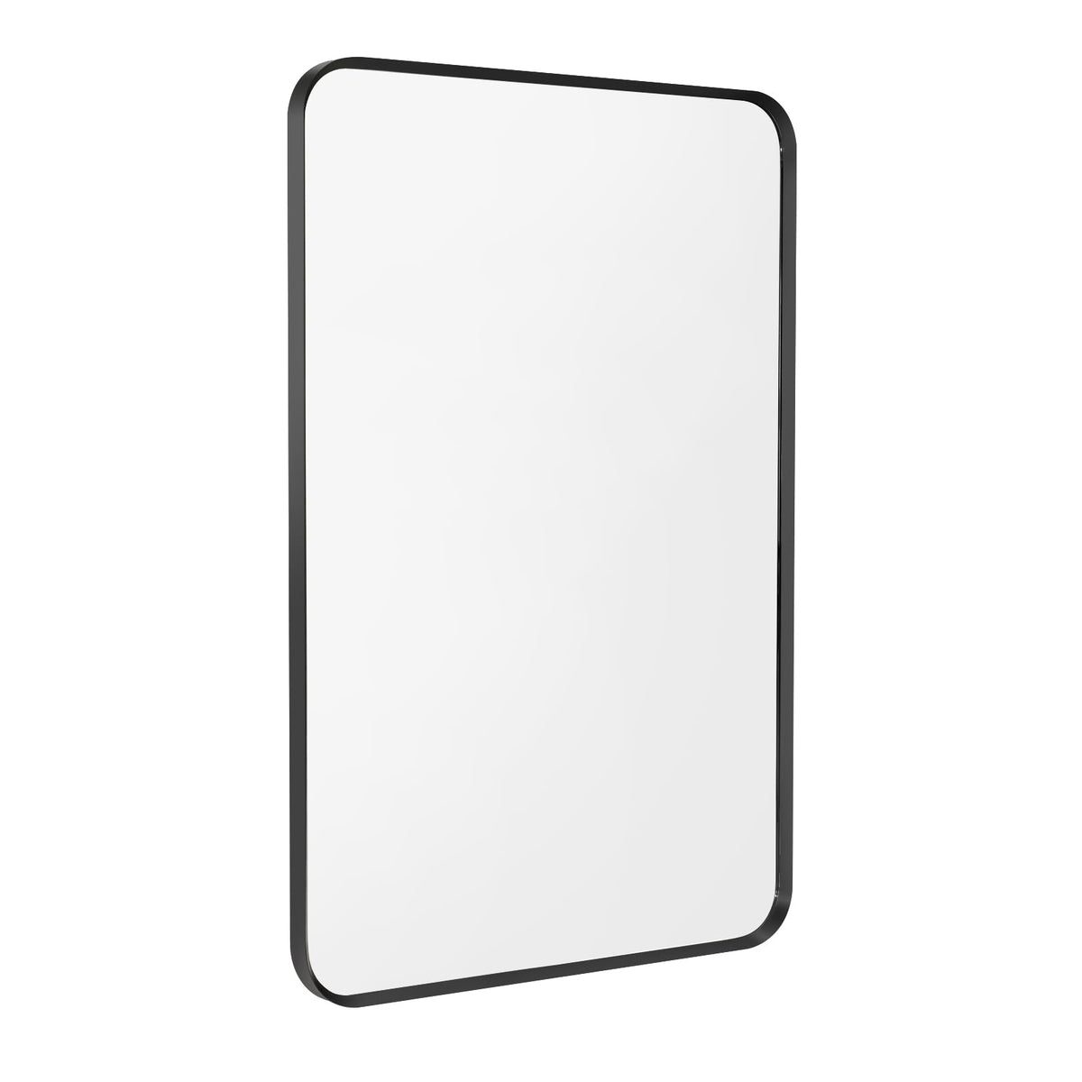 Wall Mount Mirror for Bathroom, Black Metal Framed, 24" x 36"
