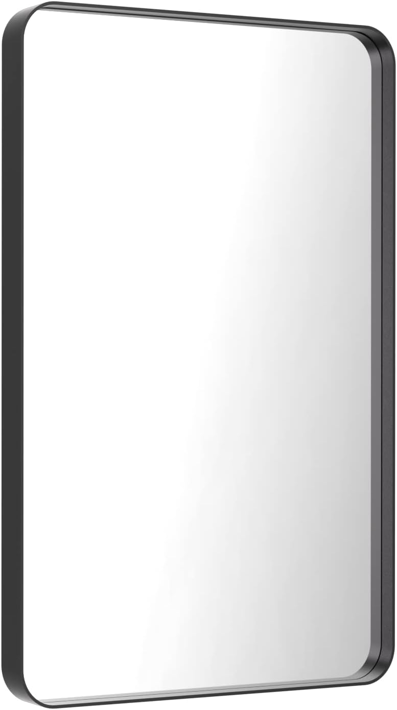 LOAAO 24X36 Inch Black Bathroom Mirror Metal Framed