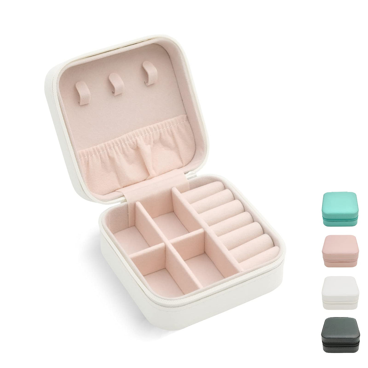 TRODANCE Mini Jewelry Travel Case, Small Portable Jewellry Organizer Box Portable Display Storage Box for Rings Earrings Necklaces, Gifts for Girl, Women, Wedding, Birthday, Mom, Mother's Day (Blue)