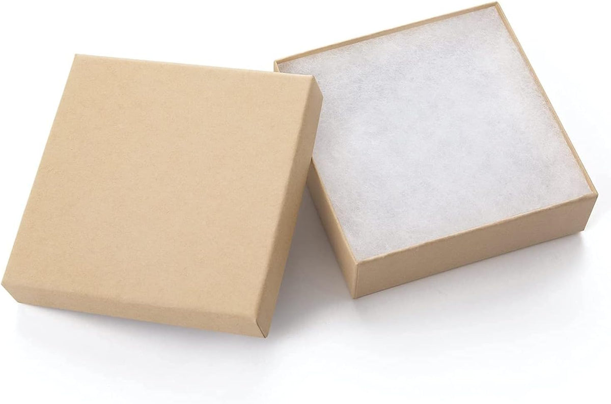 GEFTOL Jewelry Gift Boxes 20 Pack 3.5x3.5x1 Inch Cardboard Jewelry Boxes,Small Gift Boxes for Jewelry Earrings Necklaces Handmade Bangles Bracelets(Brown)