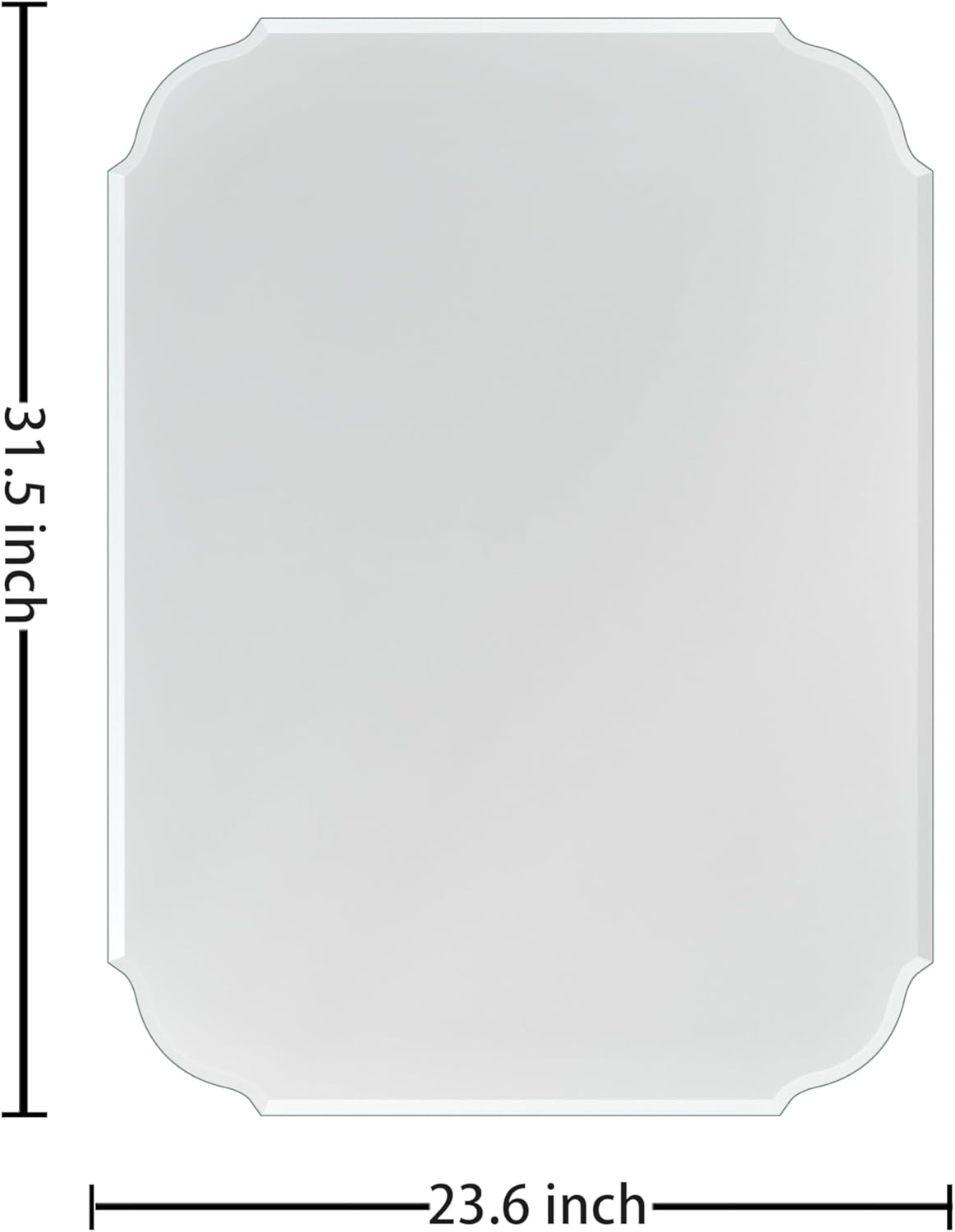 Silver Wall Mirror-Beveled Edge Frameless Mirror for Bathroom, Vanity, Bedroom, Rectangle Mirrors （32X24inch）