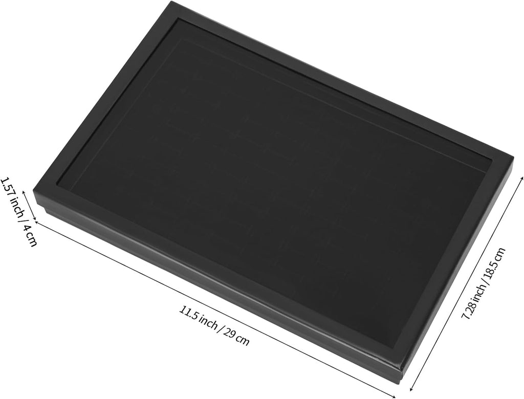KUKUVR 100 Slots Ring Earring Holder Display Case (Black)