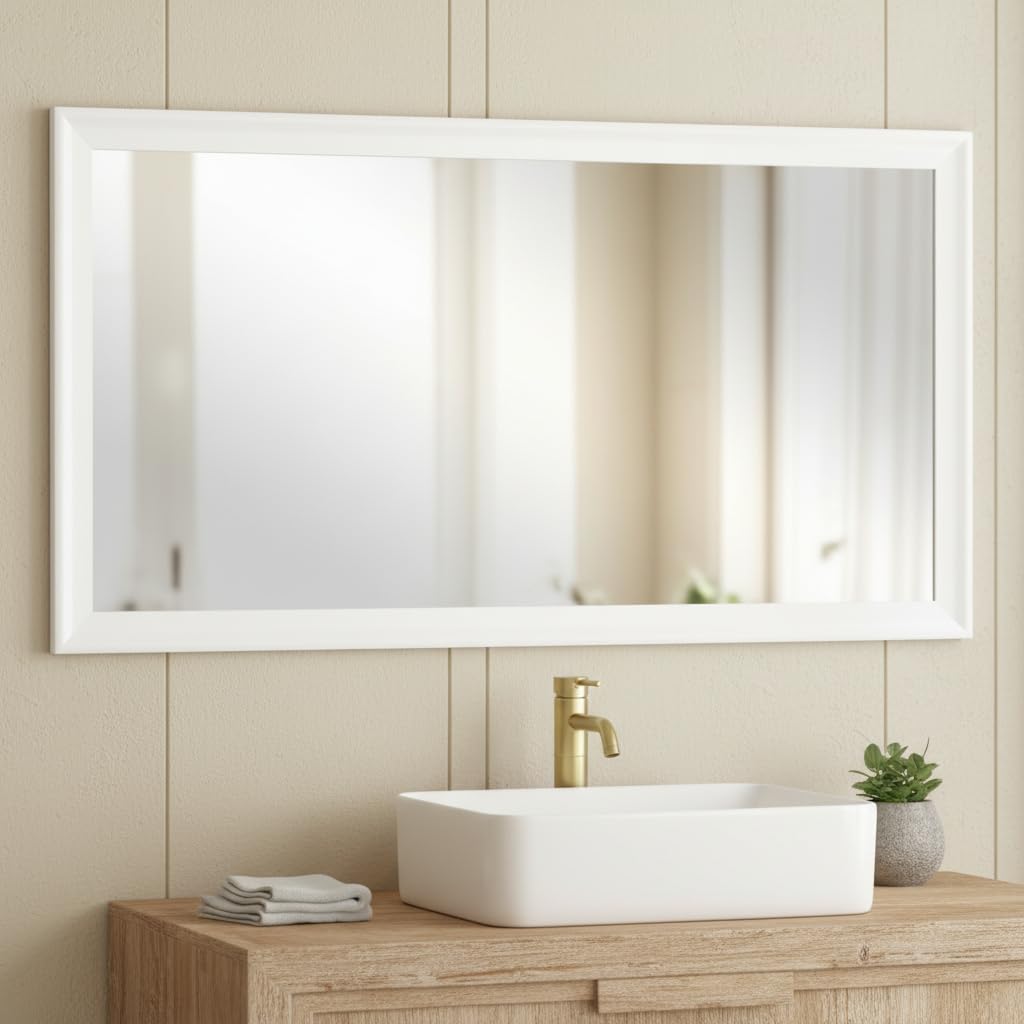 White Wall Mirror for Bathroom,Rectangle Large 30 x 40 inch Vanity Mirrors