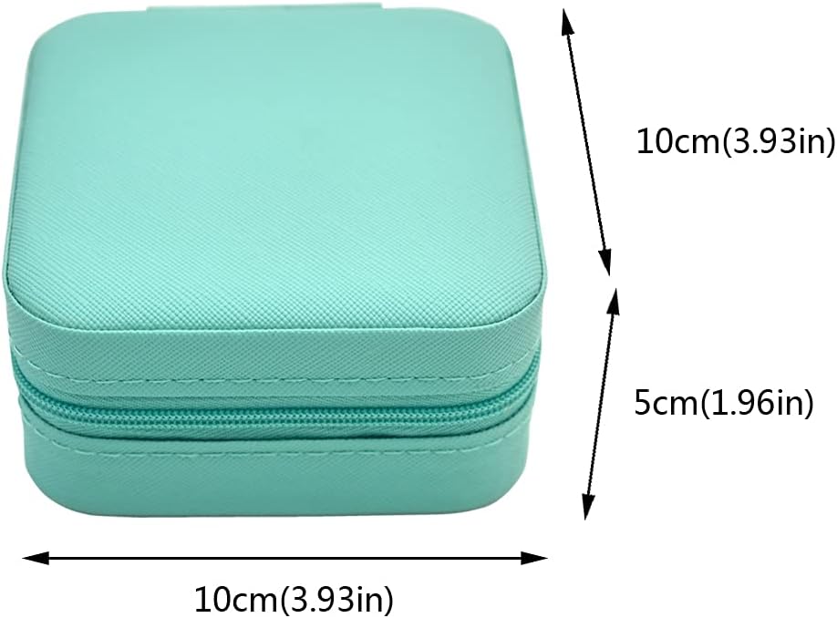 TRODANCE Mini Jewelry Travel Case, Small Portable Jewellry Organizer Box Portable Display Storage Box for Rings Earrings Necklaces, Gifts for Girl, Women, Wedding, Birthday, Mom, Mother's Day (Blue)