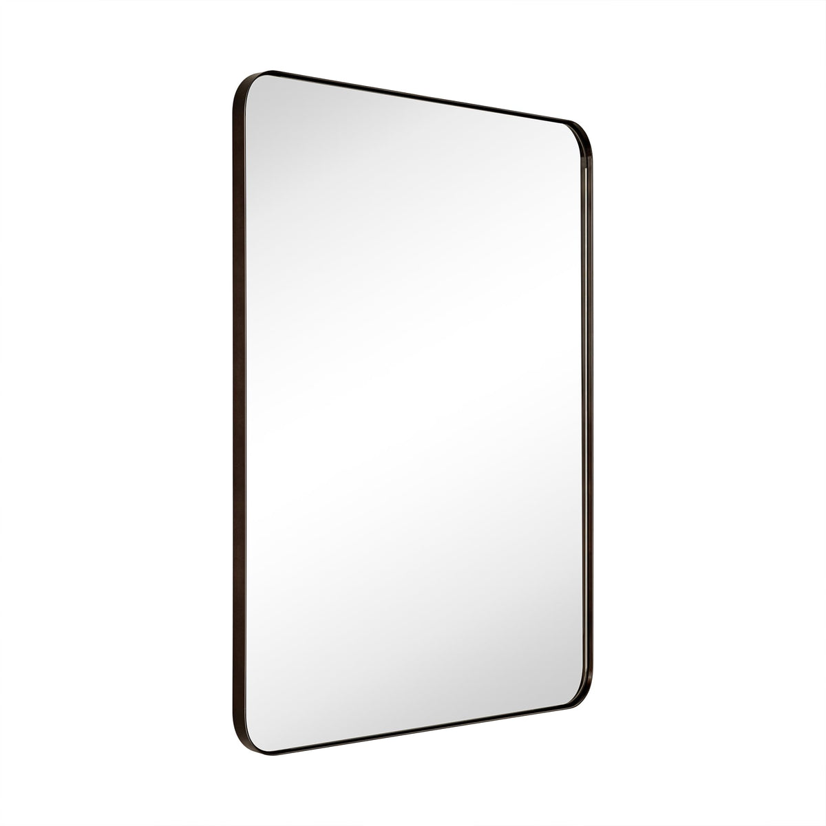 GRACTO 24x40'' Chrome Metal Framed Bathroom Mirror for Wall in Stainless Steel Rounded Rectangular Bathroom Vanity Mirrors Wall Mounted