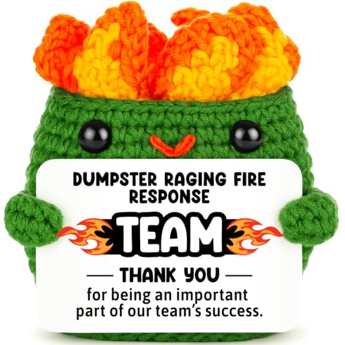 Positive Crochet Dumpster Raging Fire Thank You Birthday Retirement