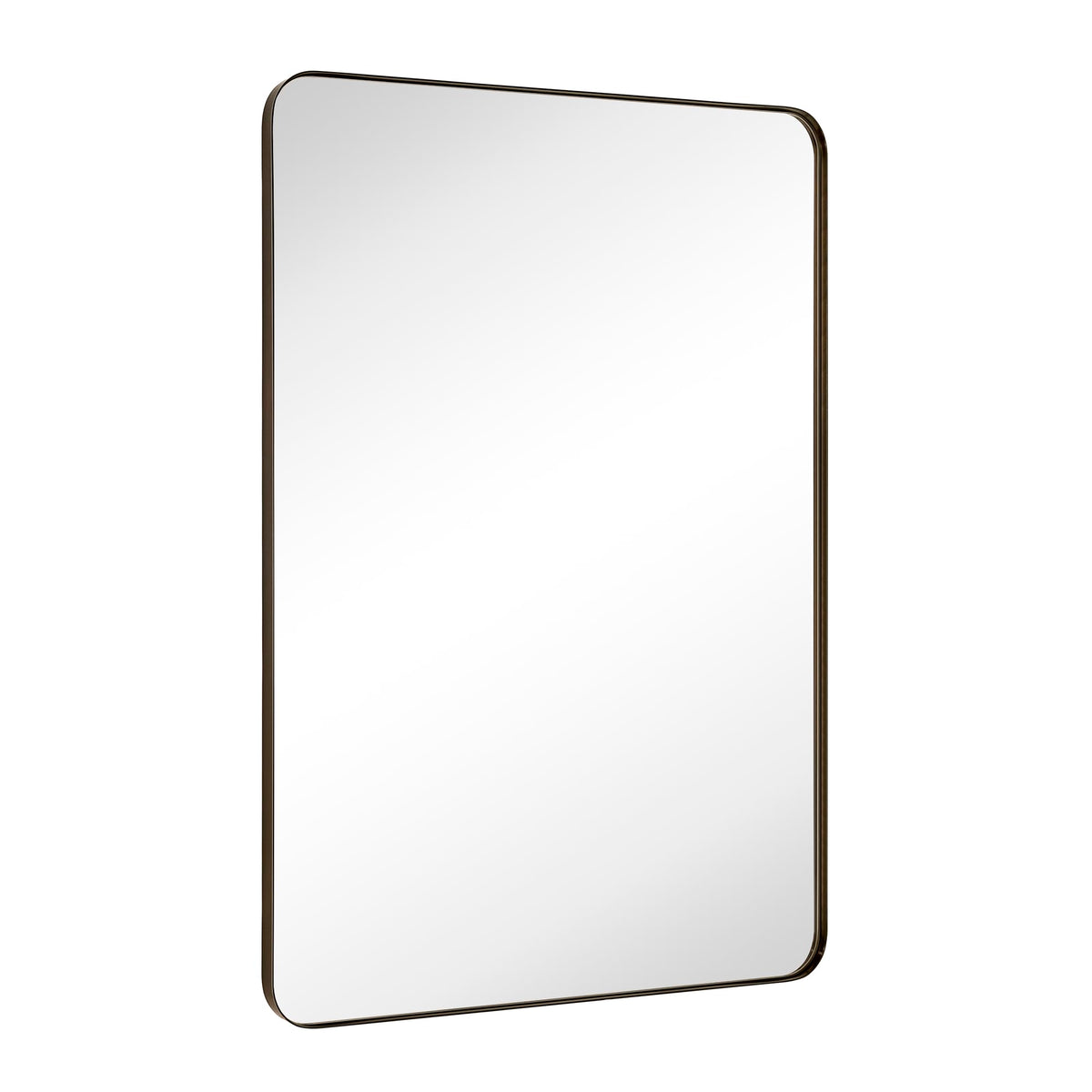 GRACTO 24x40'' Chrome Metal Framed Bathroom Mirror for Wall in Stainless Steel Rounded Rectangular Bathroom Vanity Mirrors Wall Mounted