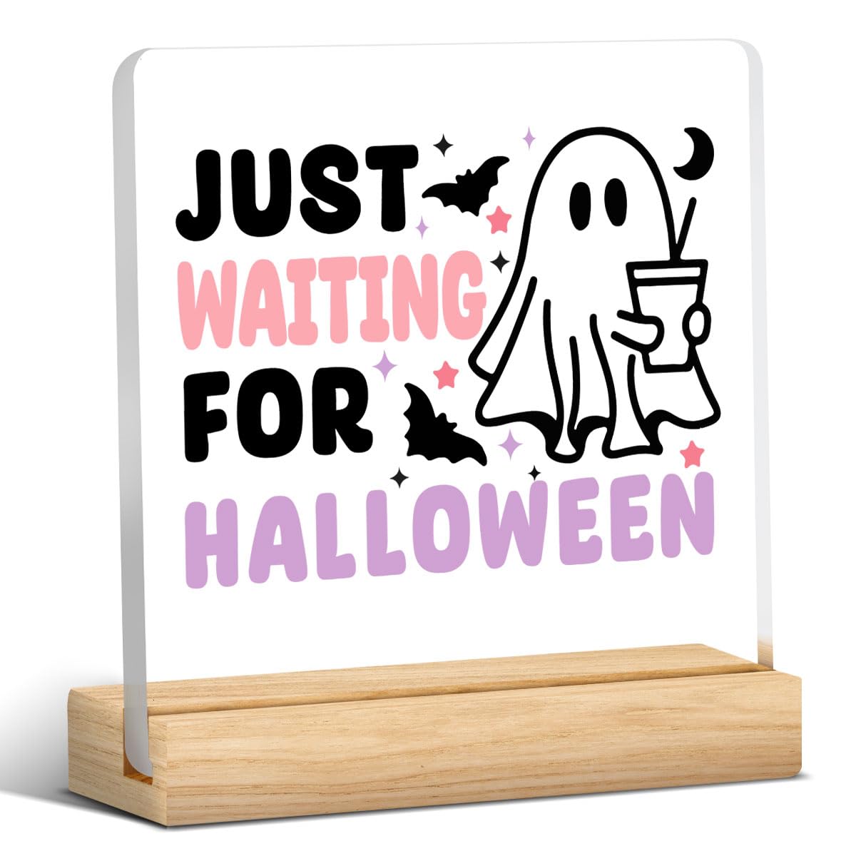 Cute Halloween Decor Indoor Ghost Hocus Pocus I Need Coffee to Focus Sign