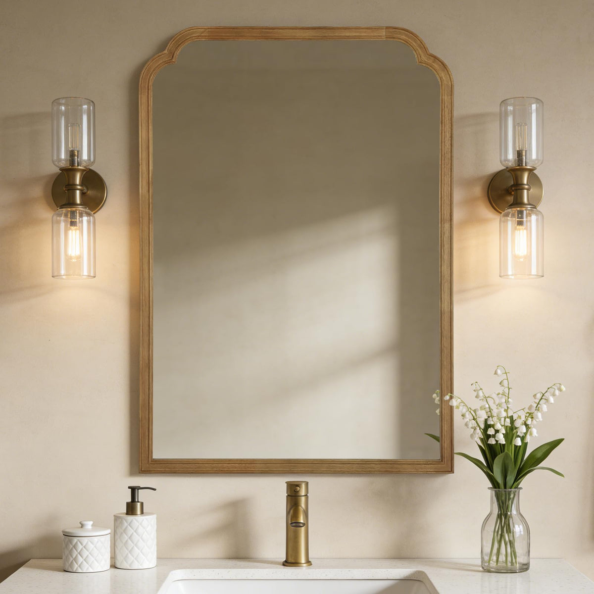 WallBeyond Full Length Mirror Wall Mounted 65"x22", Rustic Wooden Frame Floor Mirror, Large Full Body Mirror for Bedroom, Leaning or Hanging Against Wall, Natural