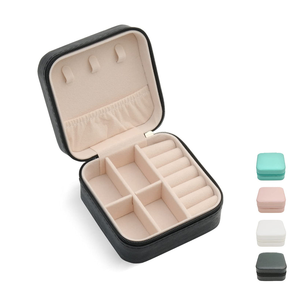 TRODANCE Mini Jewelry Travel Case, Small Portable Jewellry Organizer Box Portable Display Storage Box for Rings Earrings Necklaces, Gifts for Girl, Women, Wedding, Birthday, Mom, Mother's Day (Blue)