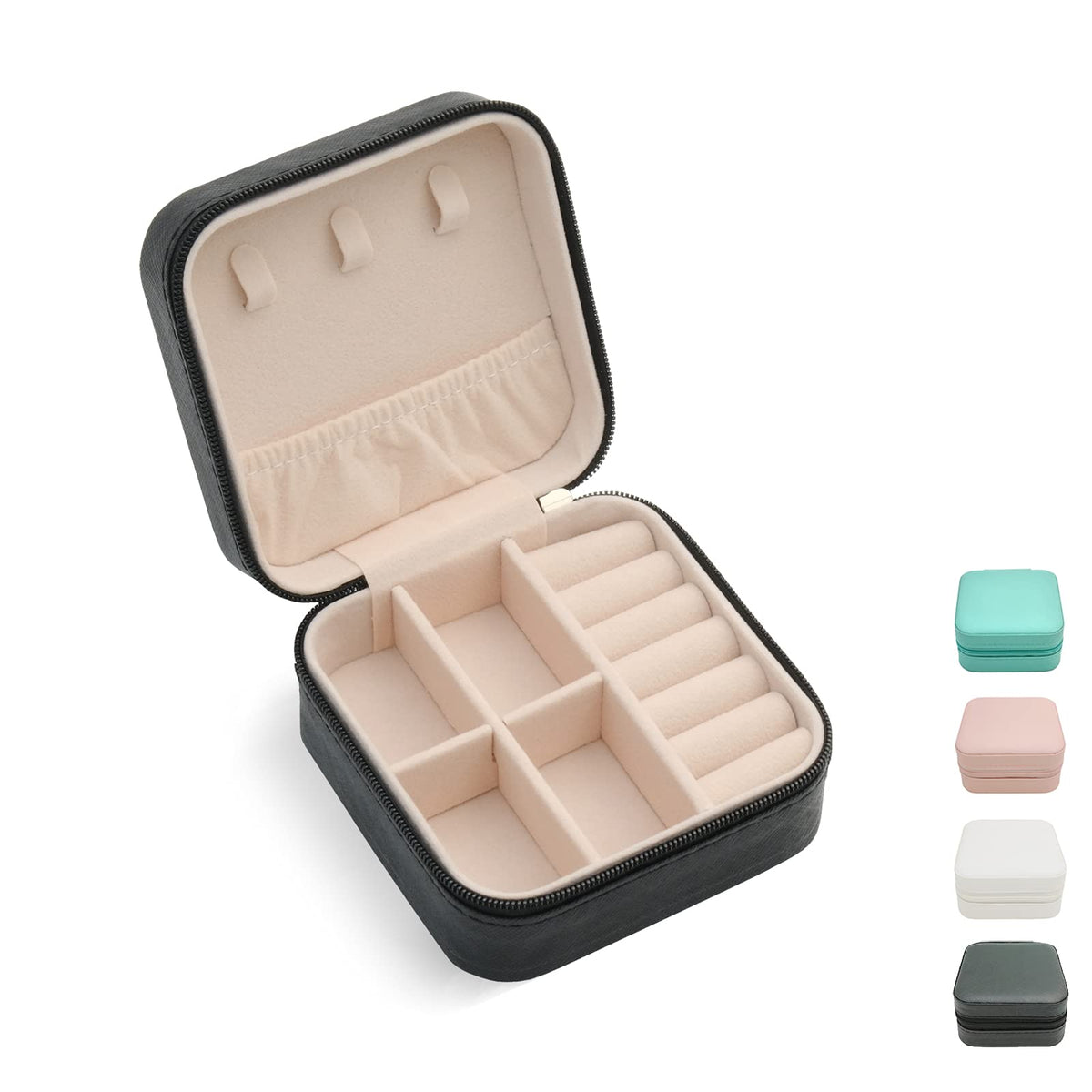 TRODANCE Mini Jewelry Travel Case, Small Portable Jewellry Organizer Box Portable Display Storage Box for Rings Earrings Necklaces, Gifts for Girl, Women, Wedding, Birthday, Mom, Mother's Day (Blue)