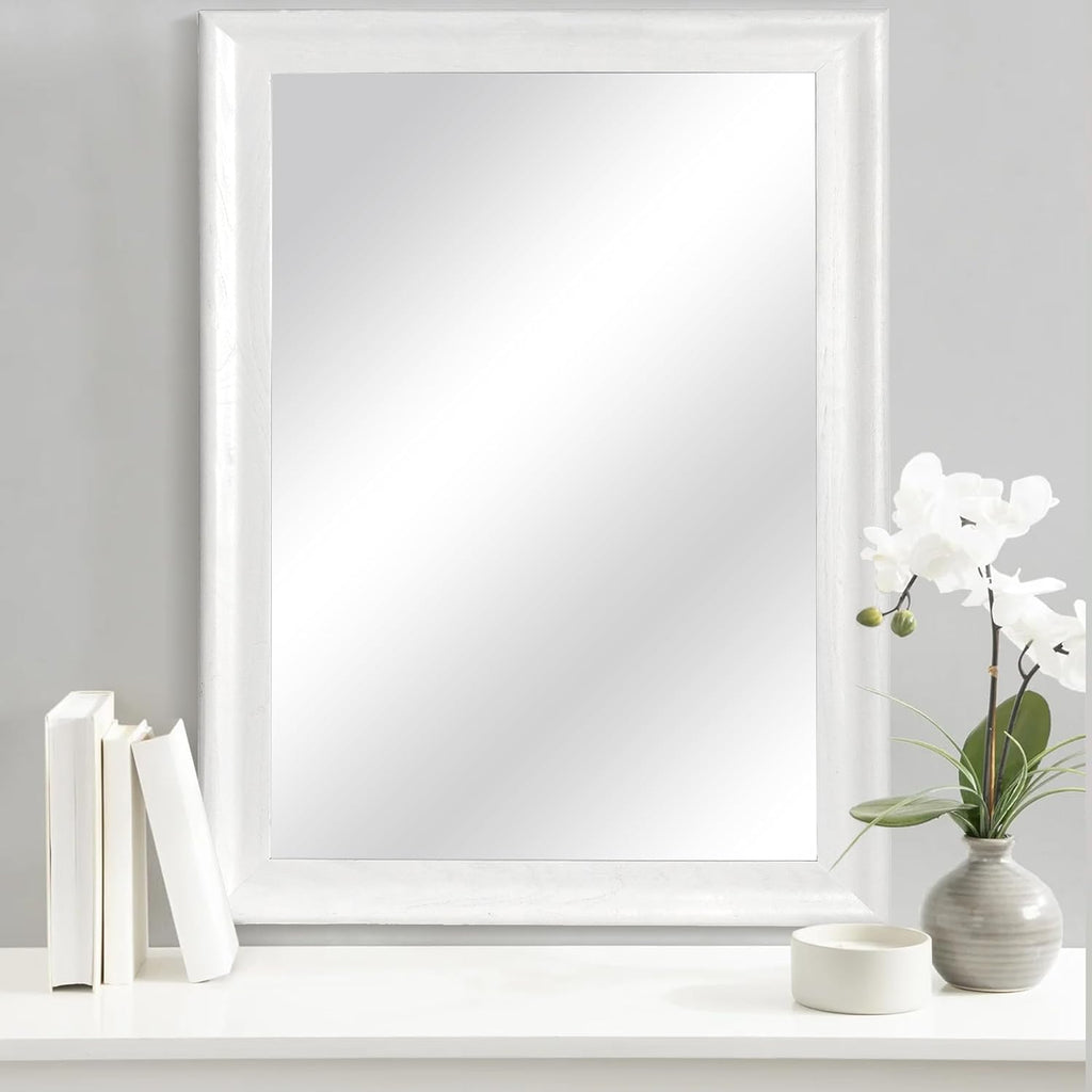 White Wall Mirror for Bathroom,Rectangle Large 30 x 40 inch Vanity Mirrors