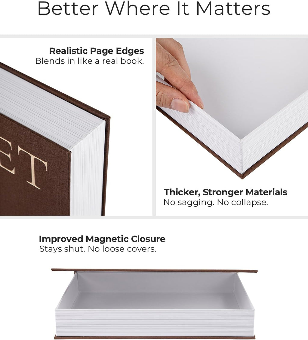 Decorative Books for Home Decor - Stackable Faux Book Box for Coffee Table Styling & Hidden Storage - Neutral Linen Fake Books as Display Riser for Shelf & Entryway (Set of 2, Van Gogh Art)