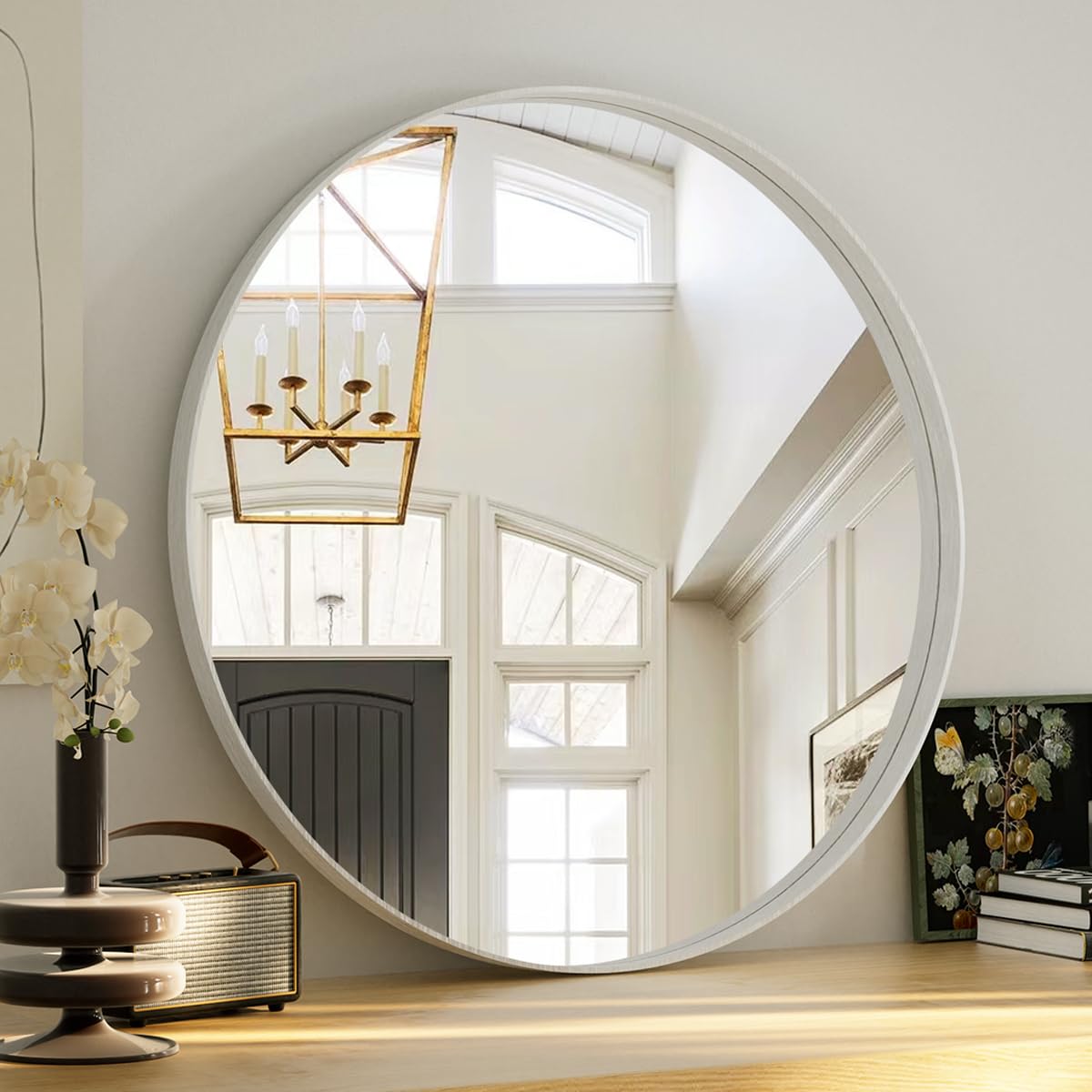 VooBang Bathroom Mirror 30"x48", Black Gorgeous Deep Frame Wall Mirror