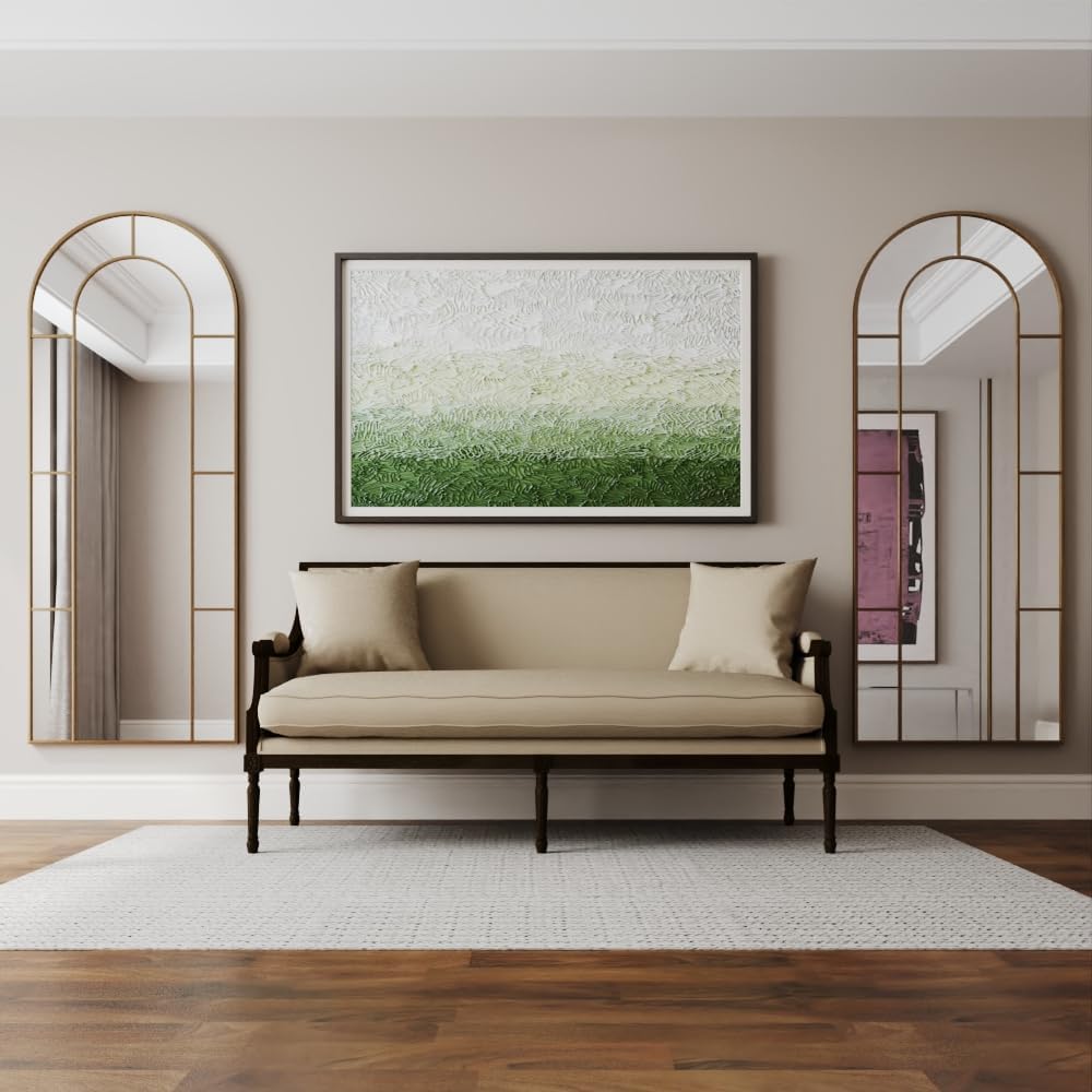 AUYHM Nano Glass Oversized Mirror Full Length 28"x71",Arched Floor Mirror,Vintage Floor Mirrors, Window Mirrors,Standing Full Length Mirror (Antique)