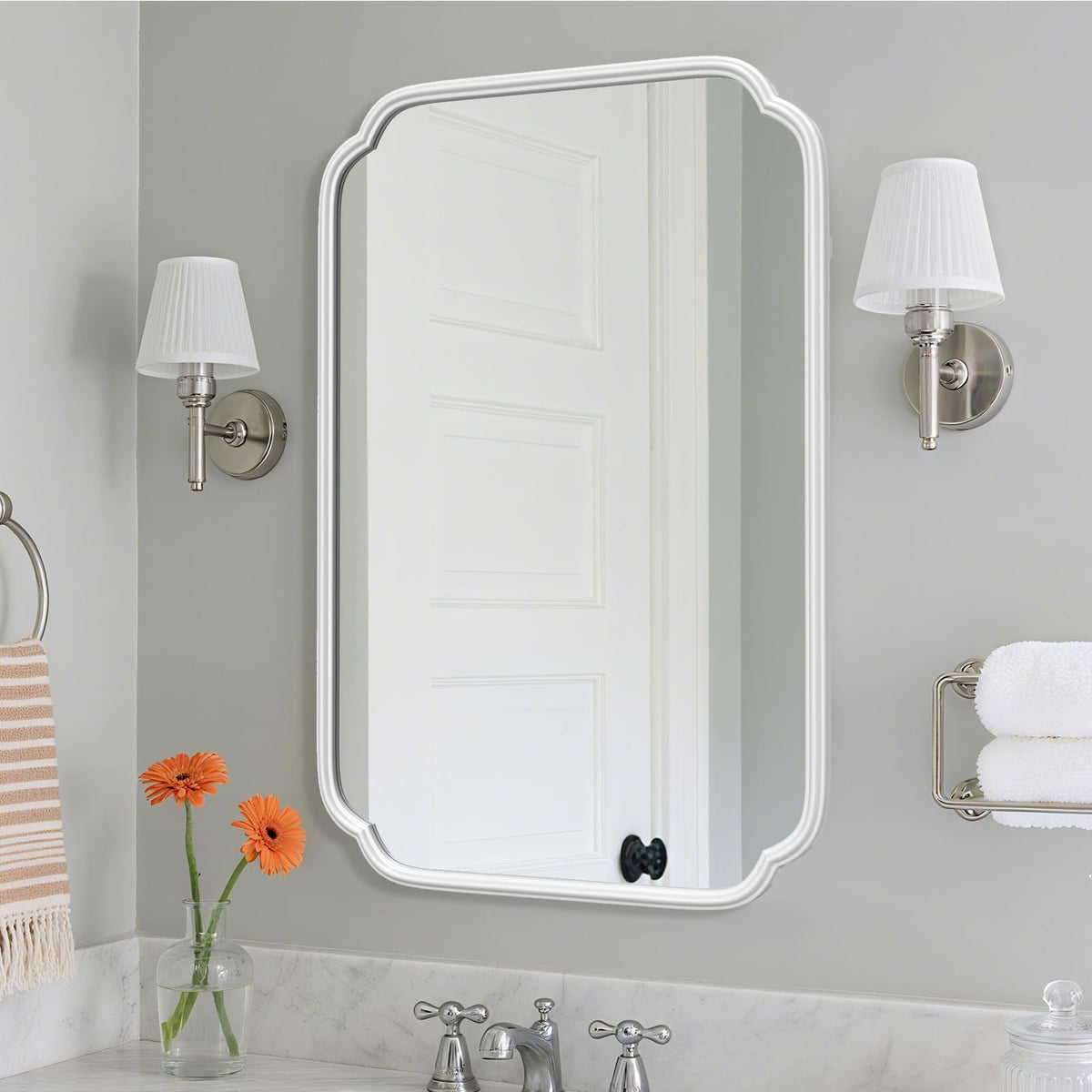 Ferytange 48"x16" Gold Door Mirror Full Length Over The Door with Non-Rusting Metal Frame, Modern Full Body Mirror Bedroom Closet Bathroom