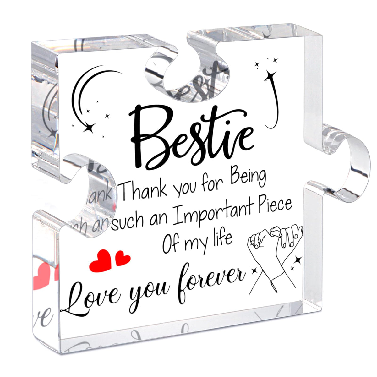 LukieJac Sister Gifts from Sister - Unique Sister Birthday Acrylic Puzzle-Shaped Plaque Desk Decorations Present for Big Sister Mothers Day Christmas Wedding from Sister Brother