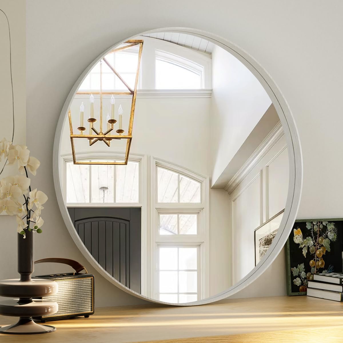 VooBang Bathroom Mirror 30"x48", Black Gorgeous Deep Frame Wall Mirror