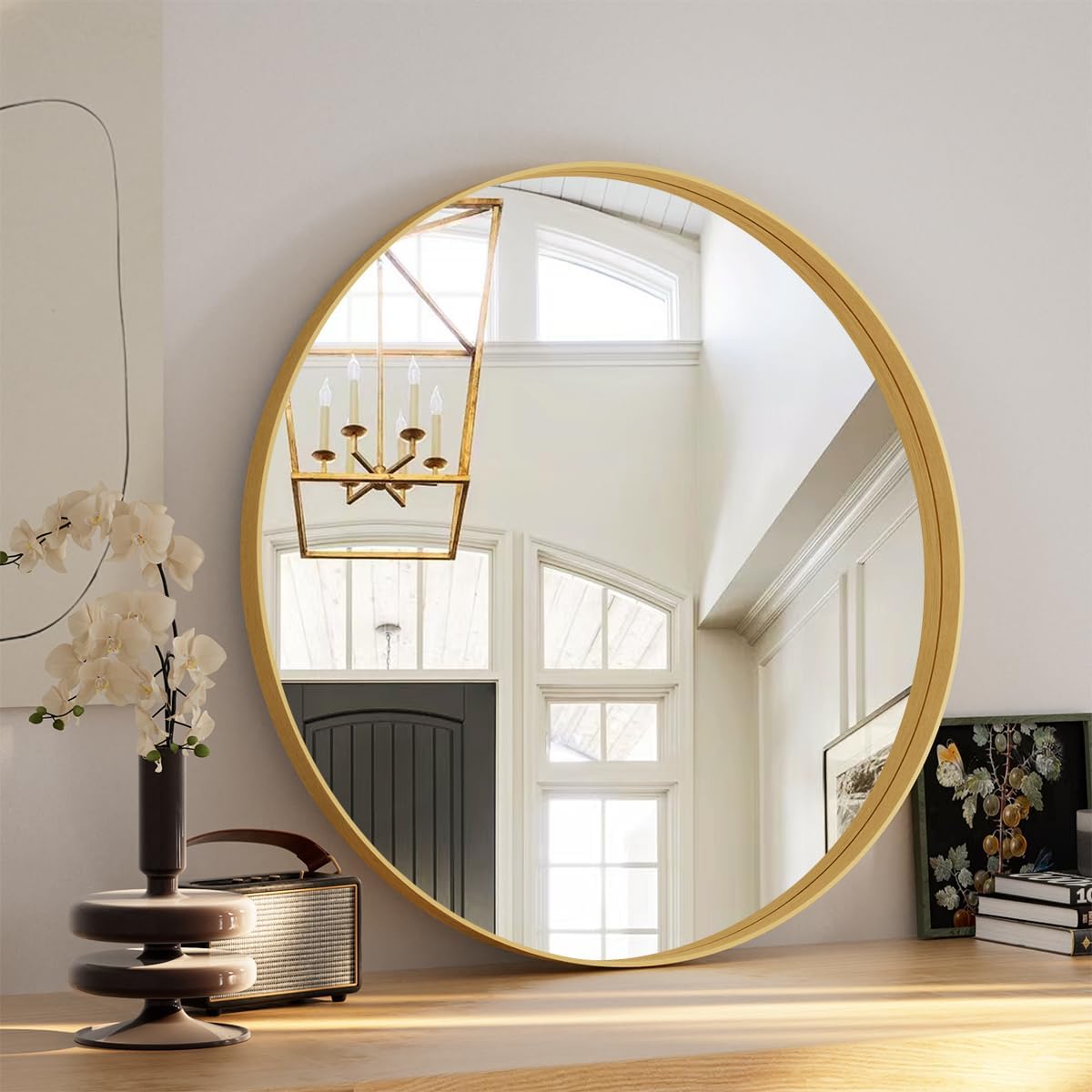 VooBang Bathroom Mirror 30"x48", Black Gorgeous Deep Frame Wall Mirror