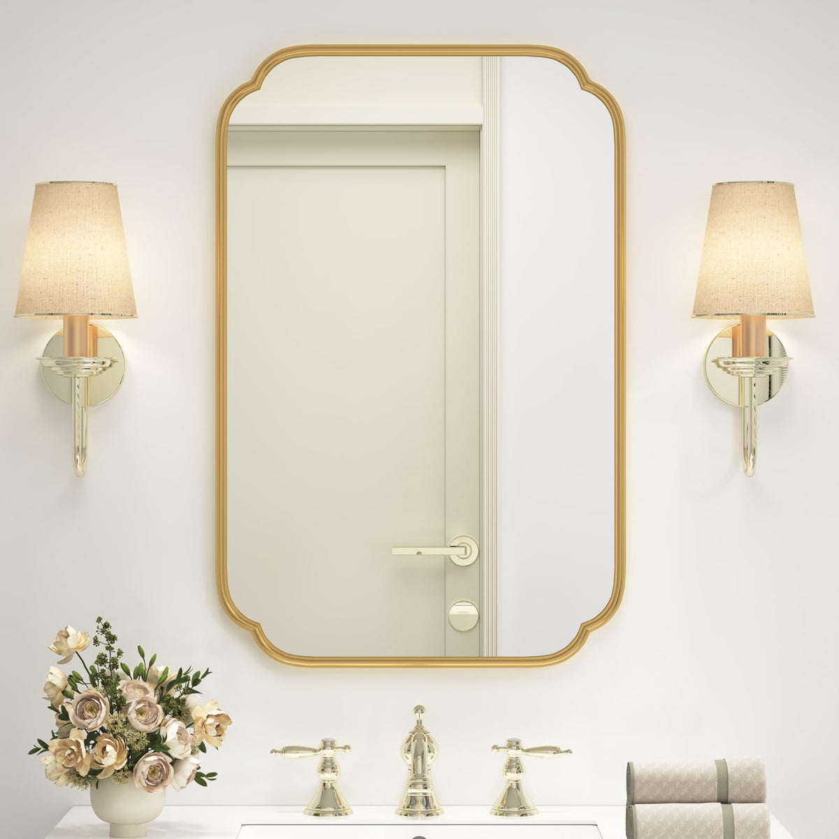 SMIROR 24x36 Matte Black Bathroom Vanity Mirror for Over Sink