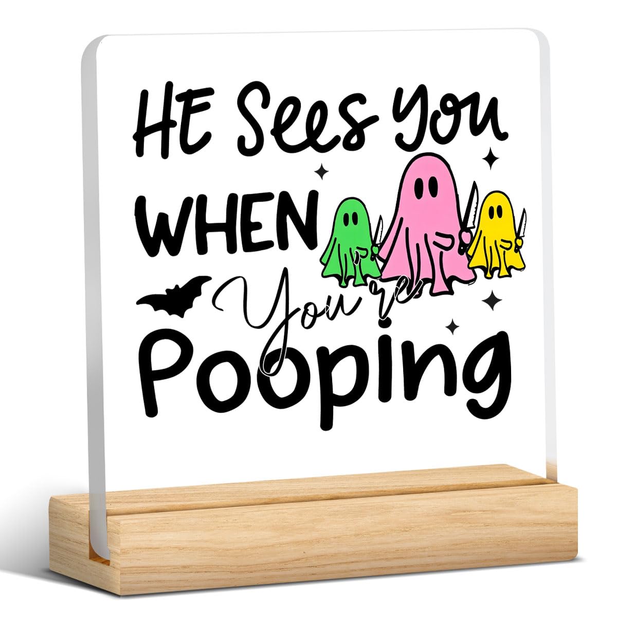 Cute Halloween Decor Indoor Ghost Hocus Pocus I Need Coffee to Focus Sign