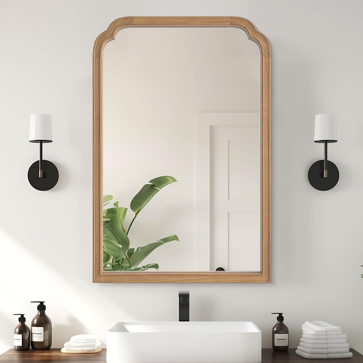WallBeyond Full Length Mirror Wall Mounted 65"x22", Rustic Wooden Frame Floor Mirror, Large Full Body Mirror for Bedroom, Leaning or Hanging Against Wall, Natural
