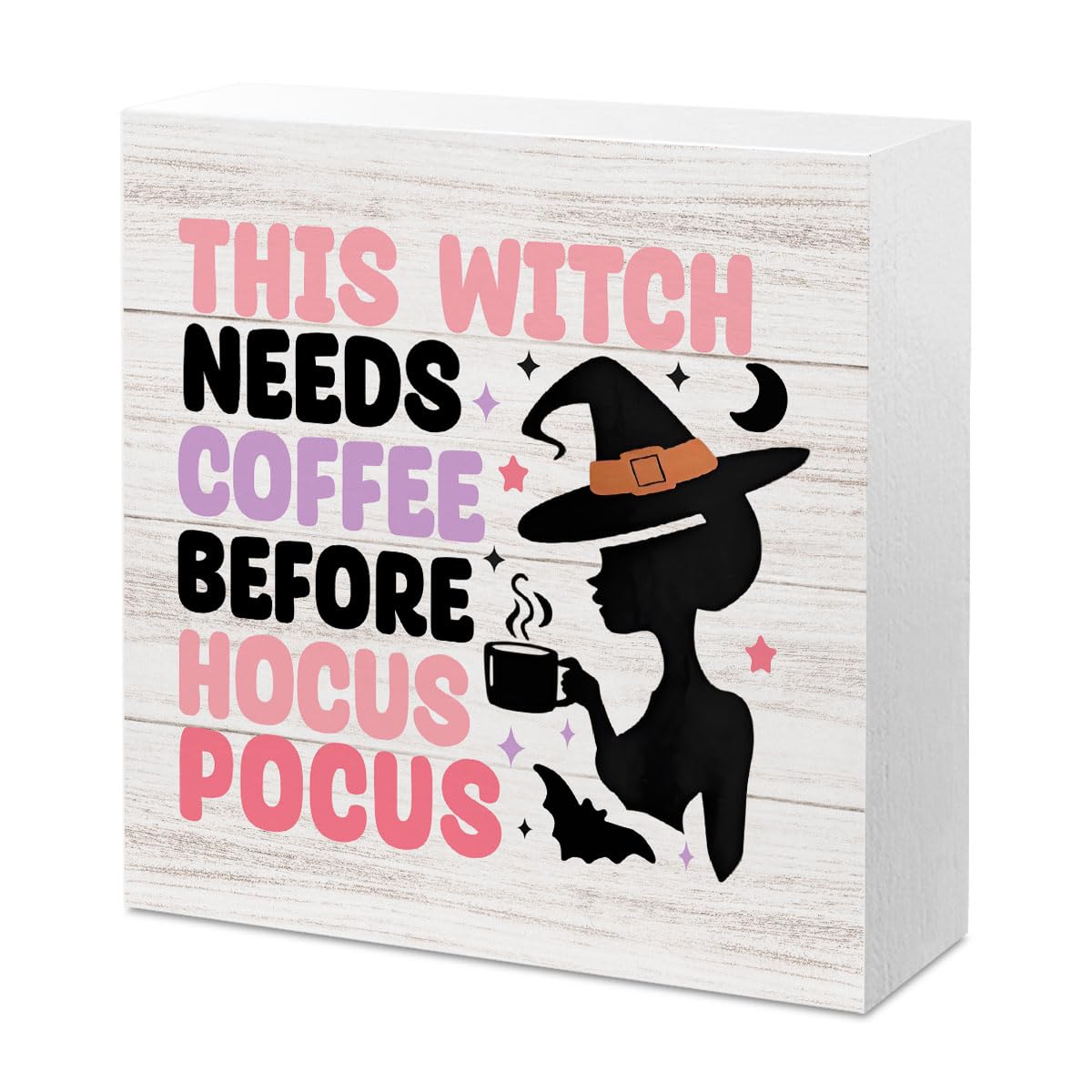 Cute Halloween Decor Indoor Ghost Hocus Pocus I Need Coffee to Focus Sign
