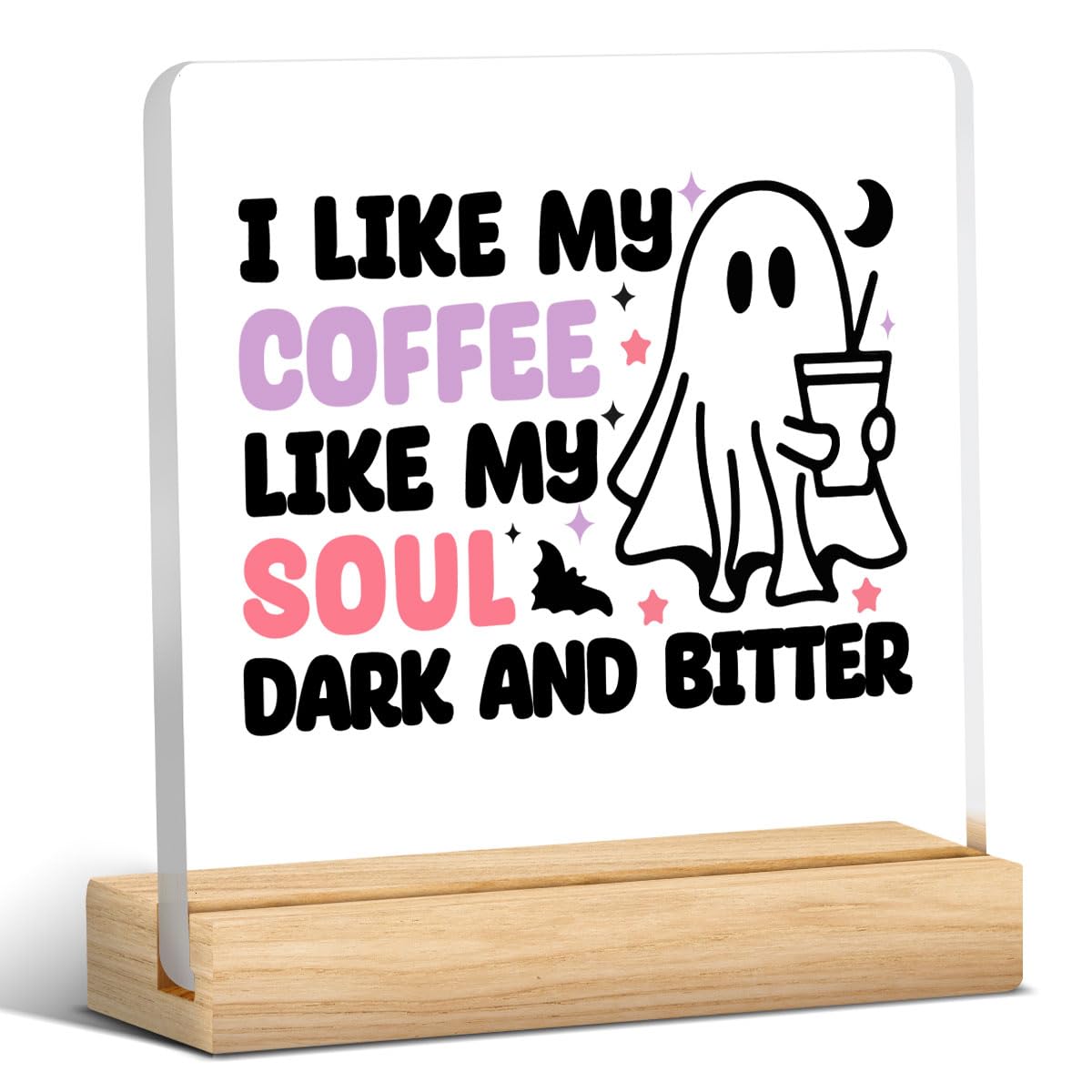 Cute Halloween Decor Indoor Ghost Hocus Pocus I Need Coffee to Focus Sign