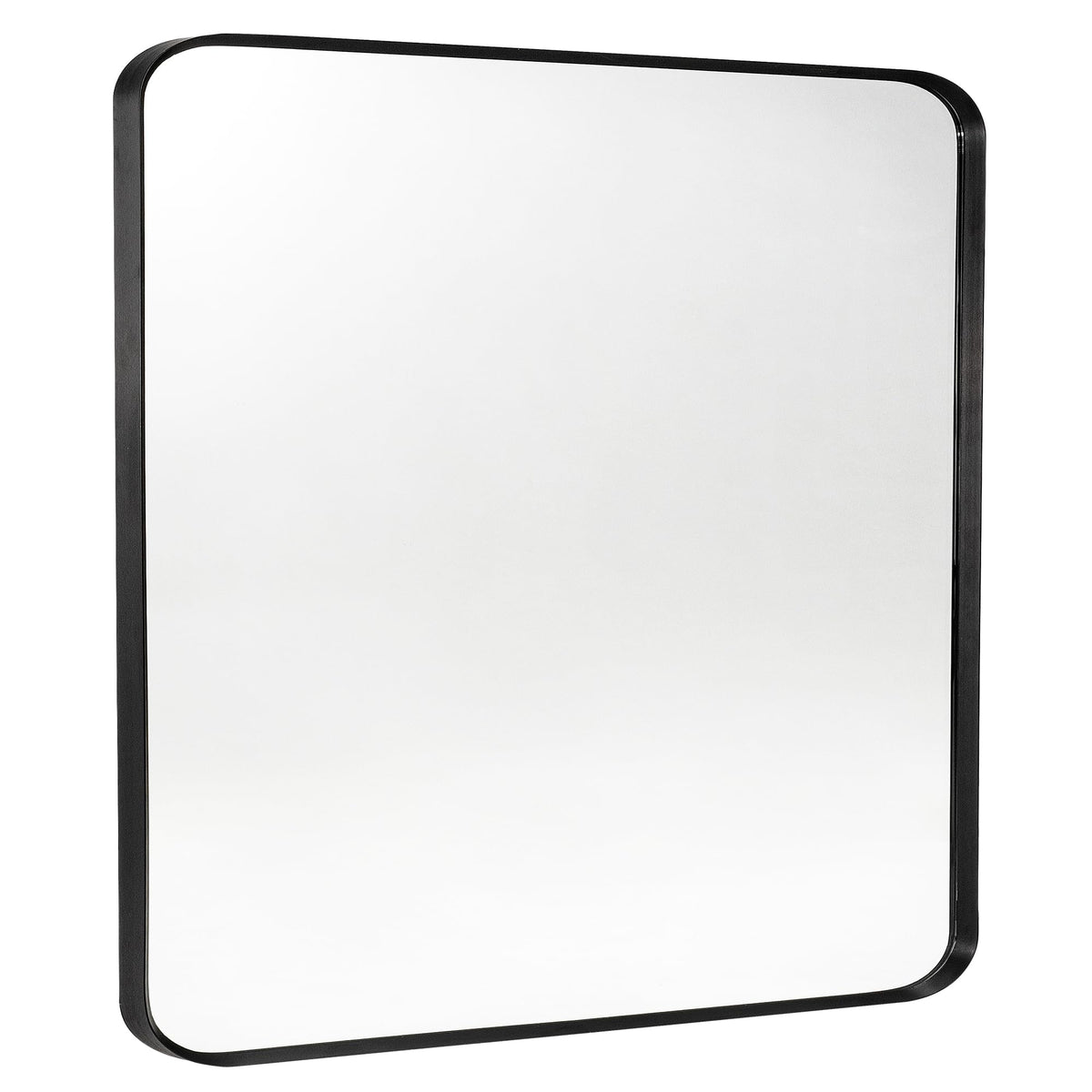 Wall Mount Mirror for Bathroom, Black Metal Framed, 24" x 36"