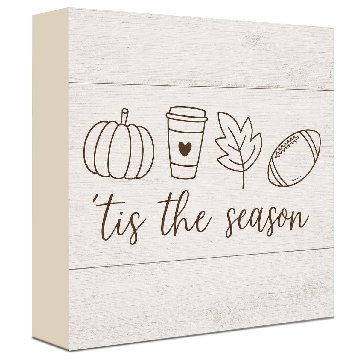 Fall Decorations for Home Football Pumpkin Wood Sign Fall Wall Shelf Decor