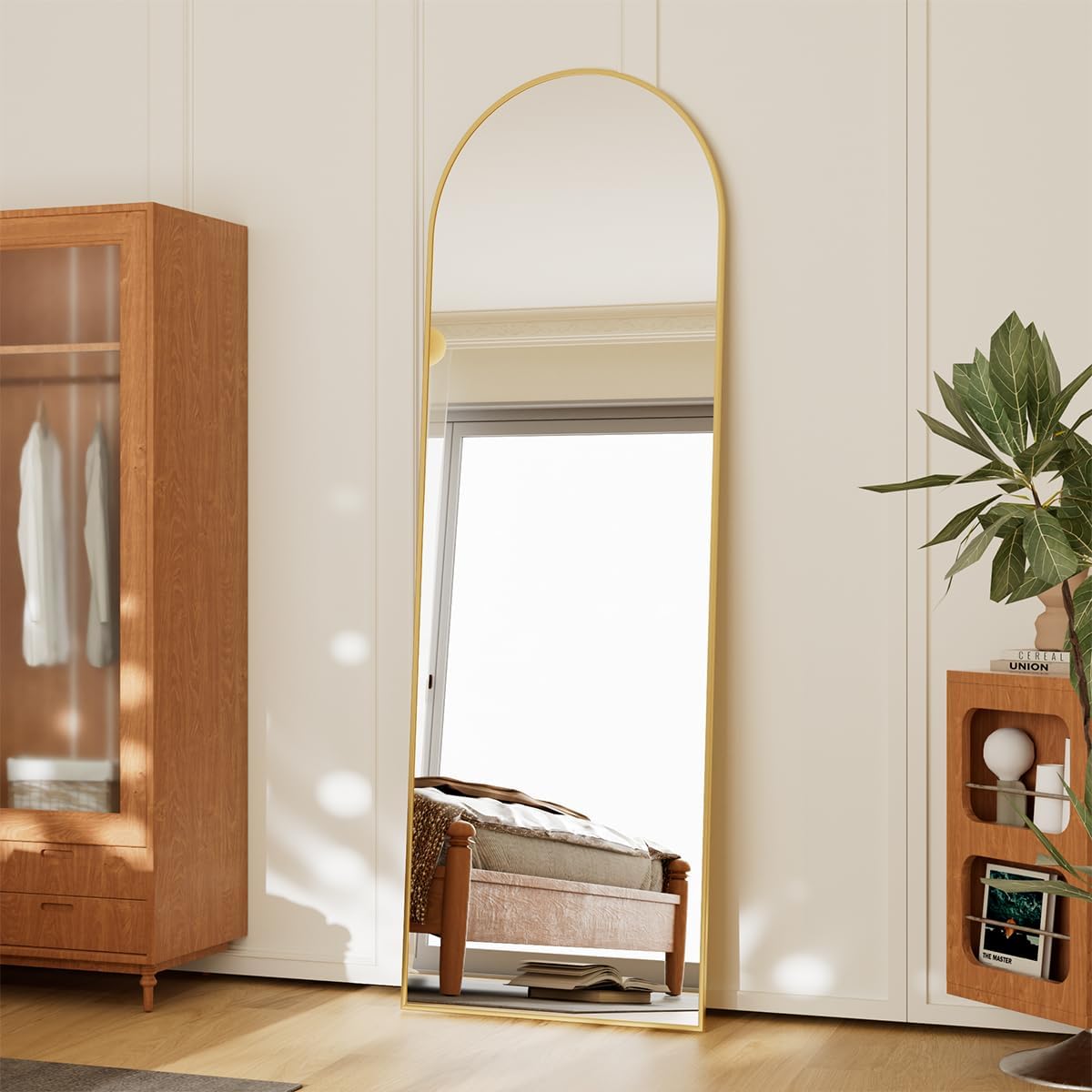 Koonmi 71x30 Arched Full Length Mirror, Floor Mirror with Stand