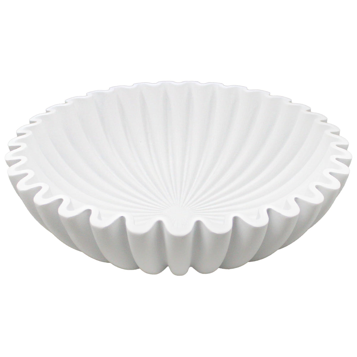 YMXYJM Large Decorative Bowl, Modern Handicraft Bowls for Home Decor, Fruit Bowl for Kitchen Counter, Ruffle Decor, Stylish Key Bowl for Entry Table, Artificial Stone Beige