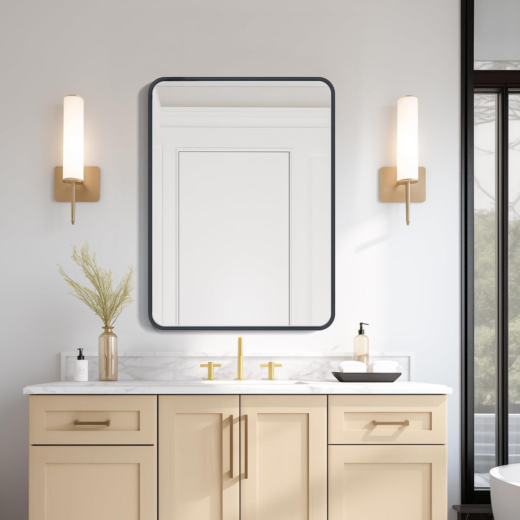 USHOWER 2-Pack Black Bathroom Mirrors for Over Sink 24 x 36 Inch