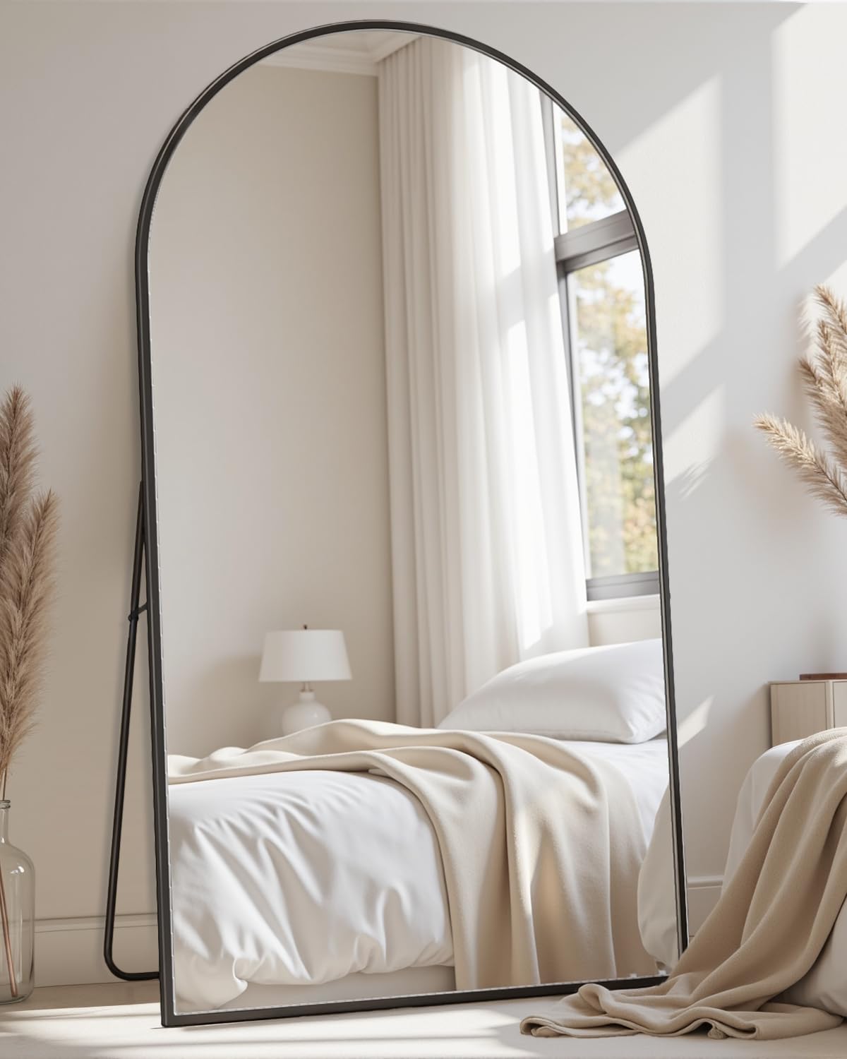 71"x28" Arched Full Length Mirror with Stand,Full Body Floor Mirror