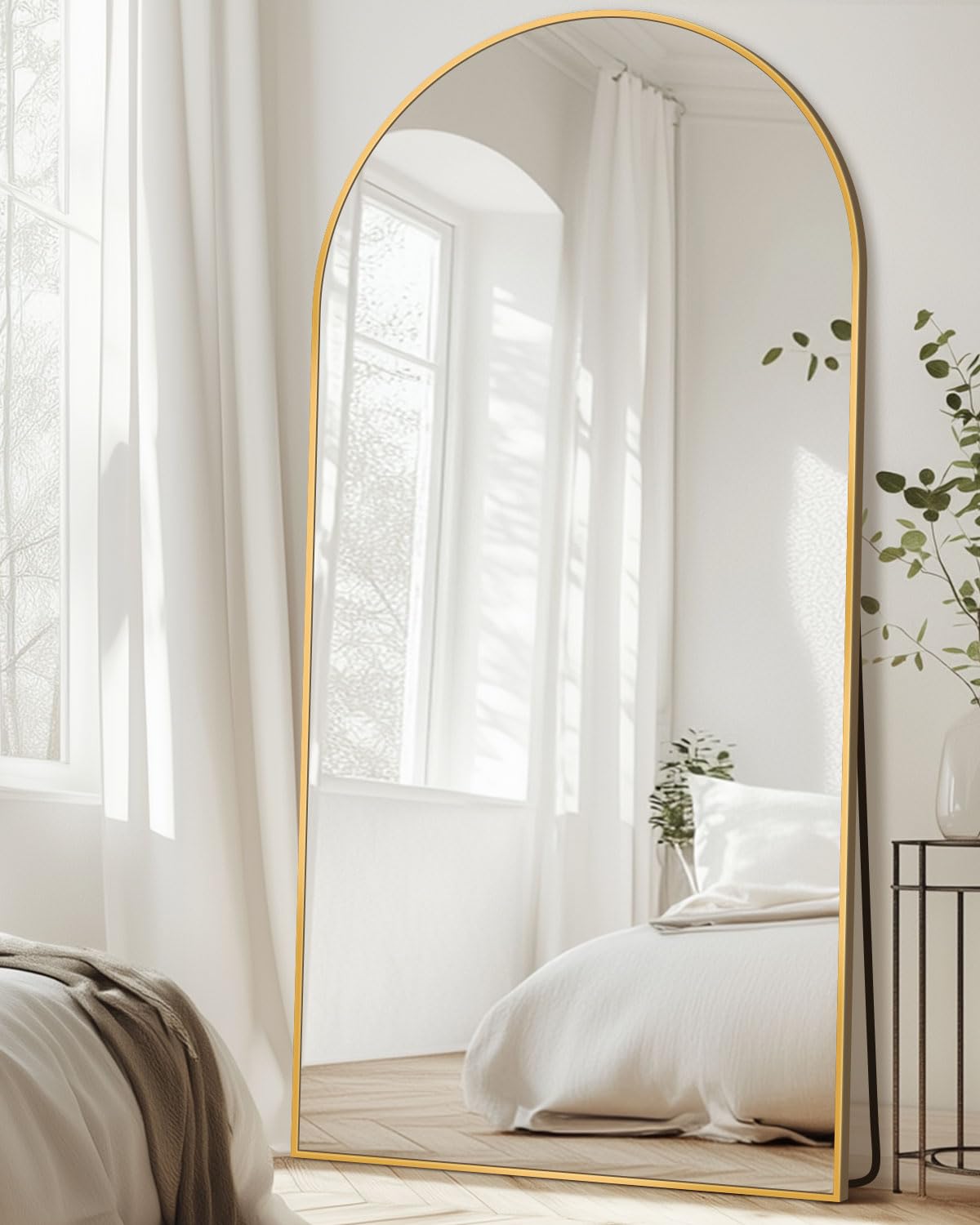 71"x28" Arched Full Length Mirror with Stand,Full Body Floor Mirror