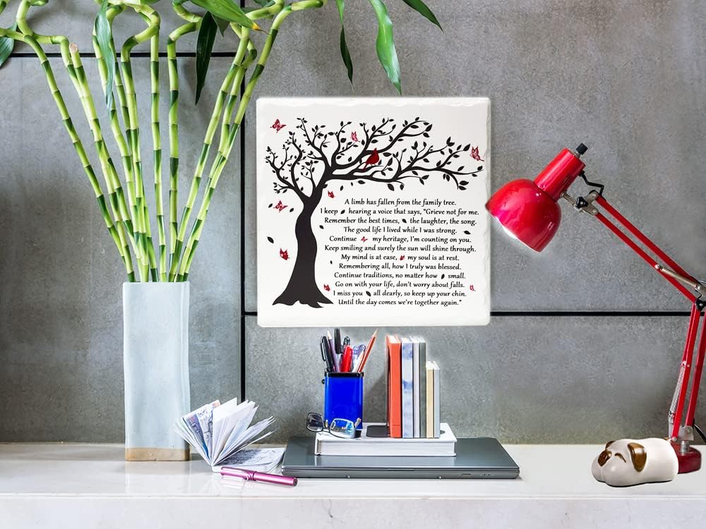 A Limb Has Fallen from The Family Tree Sympathy Plaque with Wooden Stand In loving memory of loved Wall Decor Table Decor Bereavement Condolences Gifts
