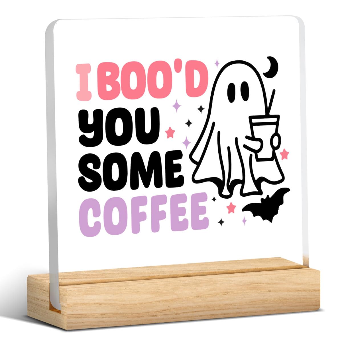 Cute Halloween Decor Indoor Ghost Hocus Pocus I Need Coffee to Focus Sign
