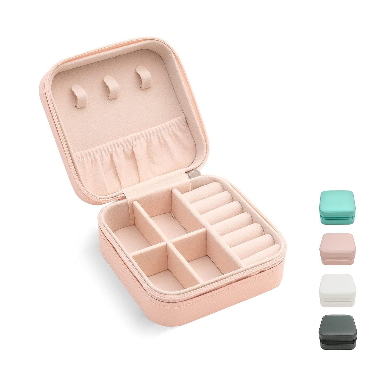 TRODANCE Mini Jewelry Travel Case, Small Portable Jewellry Organizer Box Portable Display Storage Box for Rings Earrings Necklaces, Gifts for Girl, Women, Wedding, Birthday, Mom, Mother's Day (Blue)