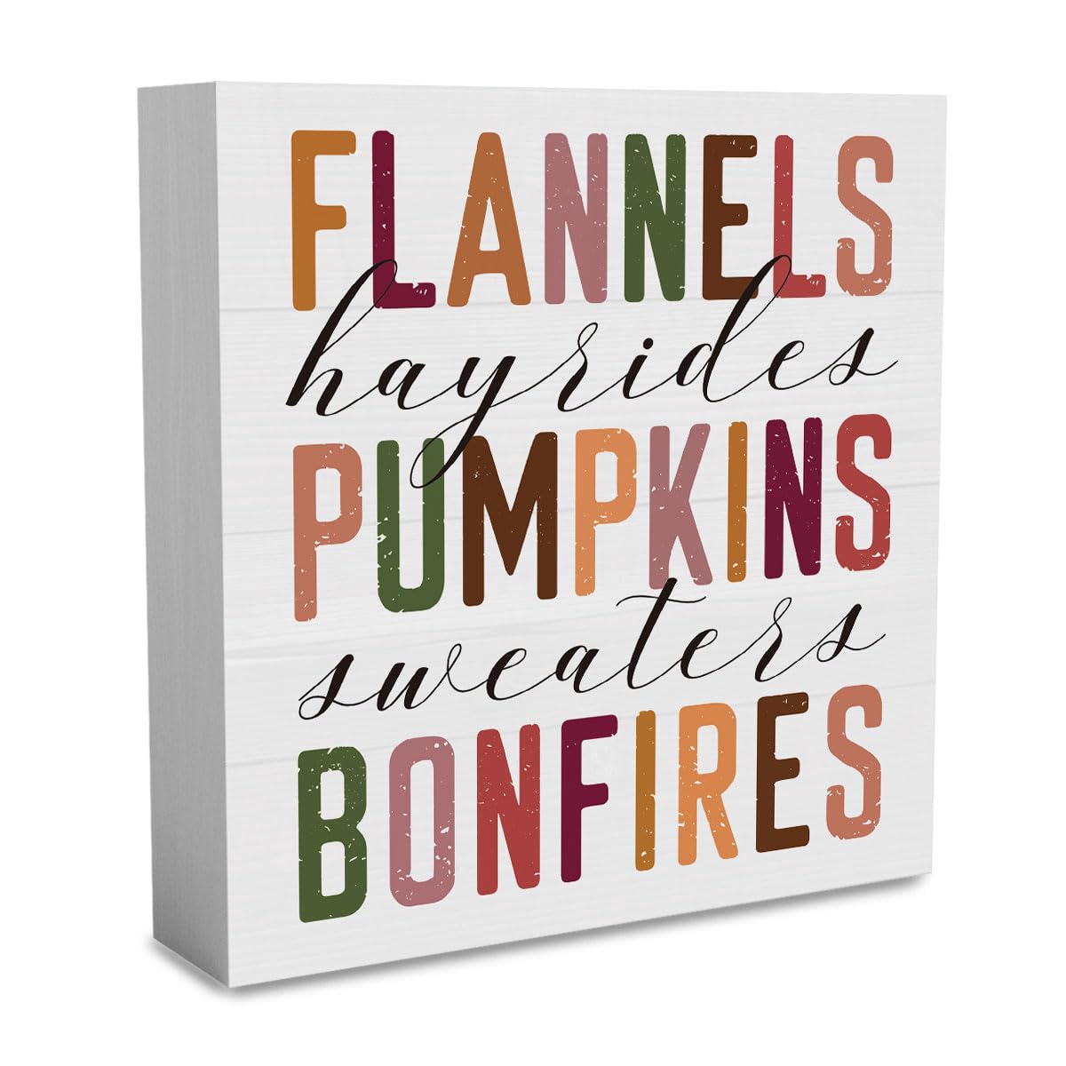 Fall Decorations for Home Fall Decor Rustic Tis' the Season Pumpkin Sign, Autumn Thanksgiving Decor Sign for Home Office Bathroom Kitchen Bedroom Room Mantel Tiered Tray Decoration 5 x 5 Inches