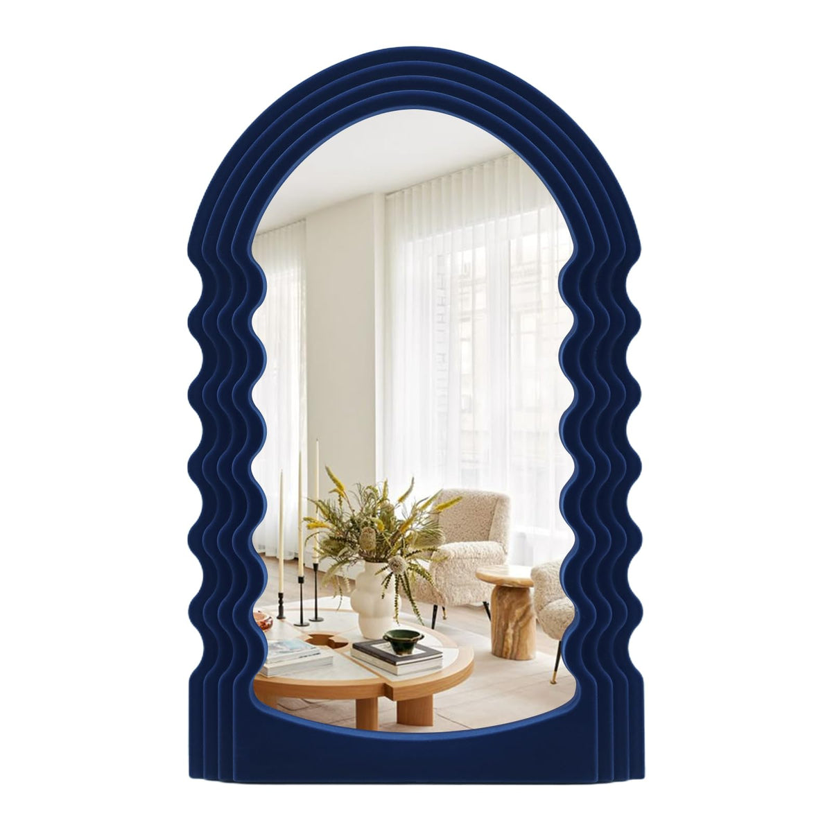 Emerald Green Wavy Wall Mirror Decor for Hallway Entryway, Irregular Cloud-Shaped Small Decorative Mirrors for Home Office Living Room, Modern Hanging Wall Art for Christmas Wedding Gift