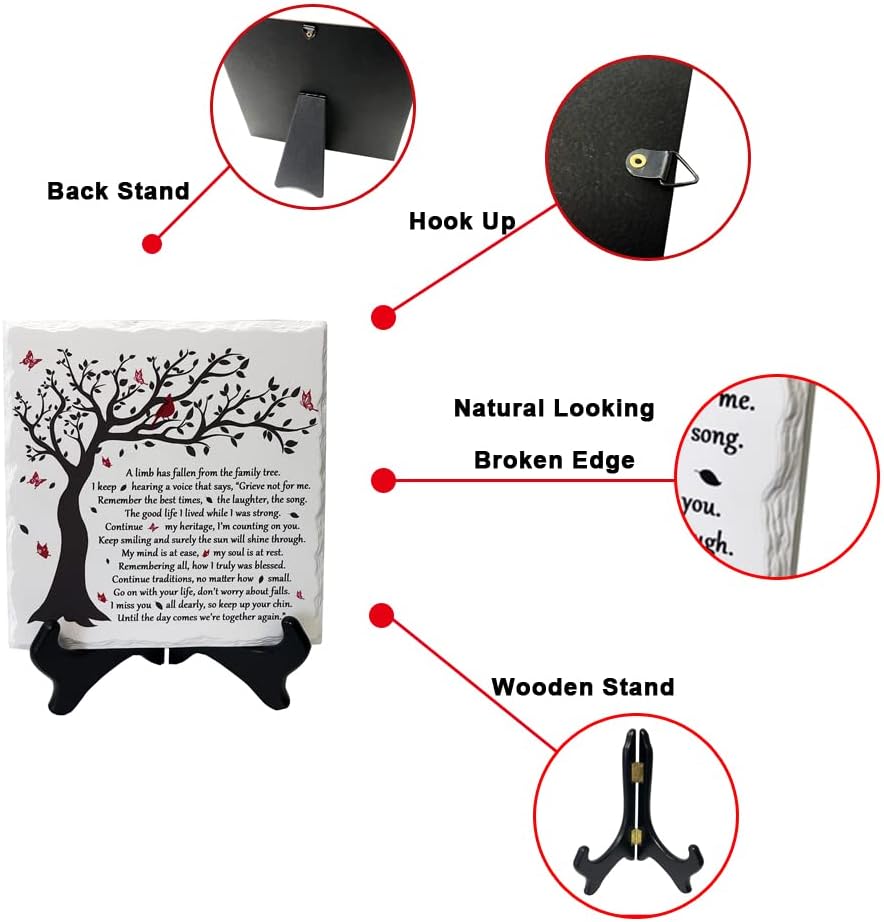 A Limb Has Fallen from The Family Tree Sympathy Plaque with Wooden Stand In loving memory of loved Wall Decor Table Decor Bereavement Condolences Gifts