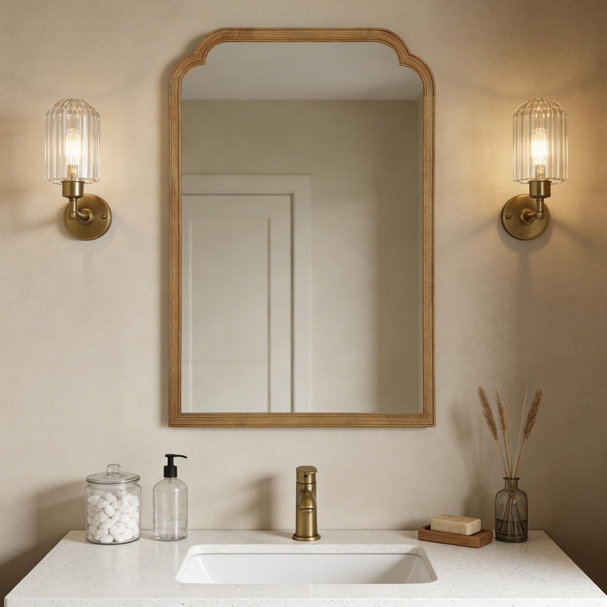 WallBeyond Full Length Mirror Wall Mounted 65"x22", Rustic Wooden Frame Floor Mirror, Large Full Body Mirror for Bedroom, Leaning or Hanging Against Wall, Natural
