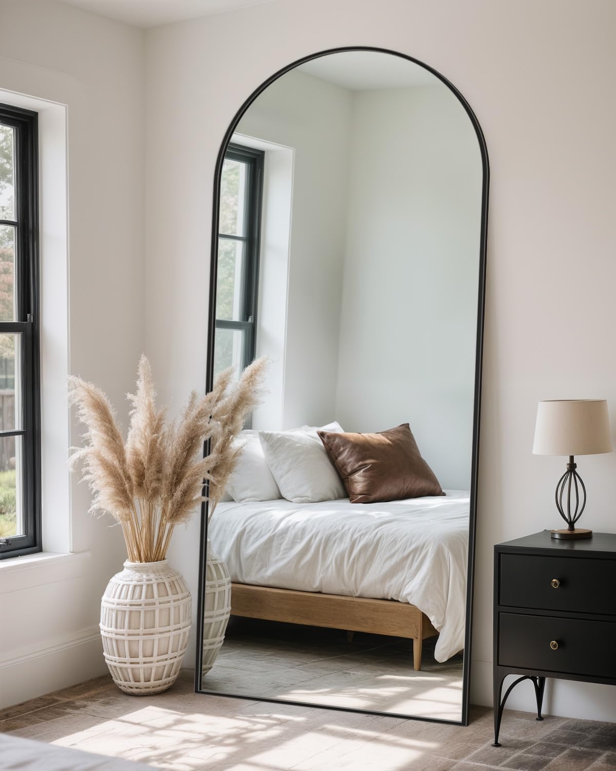71"x28" Arched Full Length Mirror with Stand,Full Body Floor Mirror