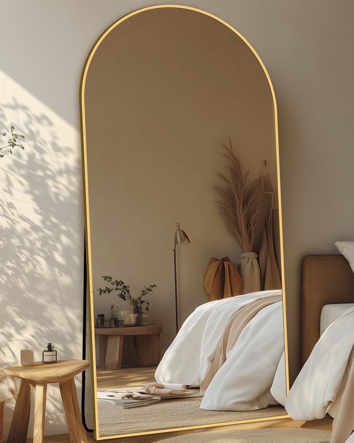 71"x28" Arched Full Length Mirror with Stand,Full Body Floor Mirror