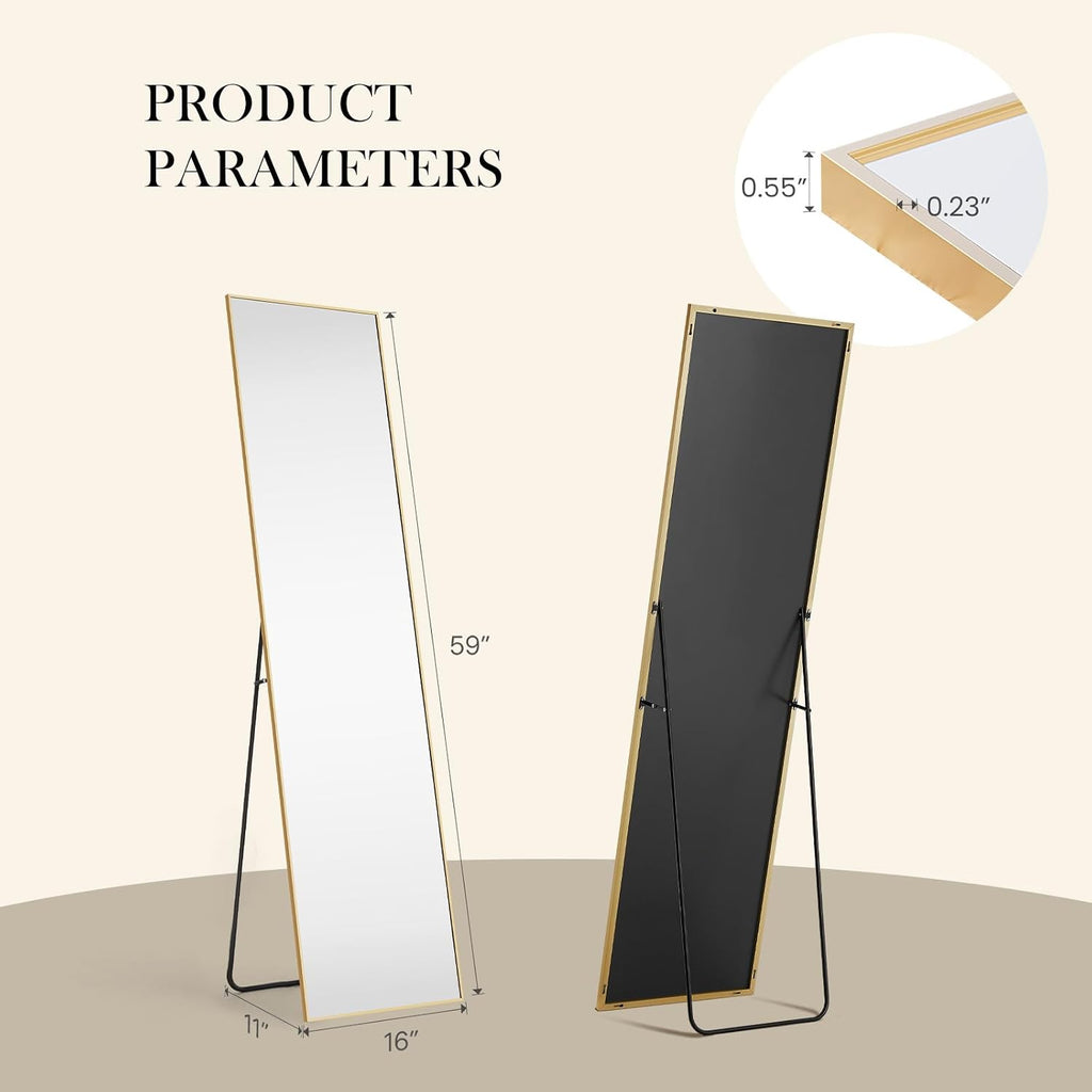 NEWBULIG Full Length Floor Mirror, Body Standing Wall Mirror