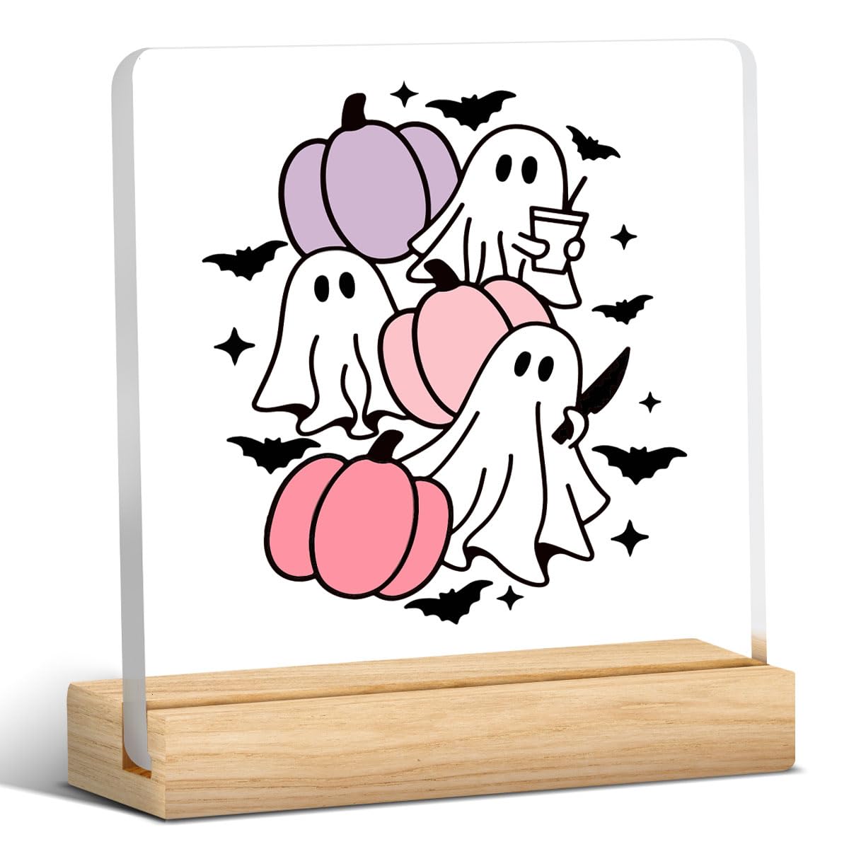 Cute Halloween Decor Indoor Ghost Hocus Pocus I Need Coffee to Focus Sign