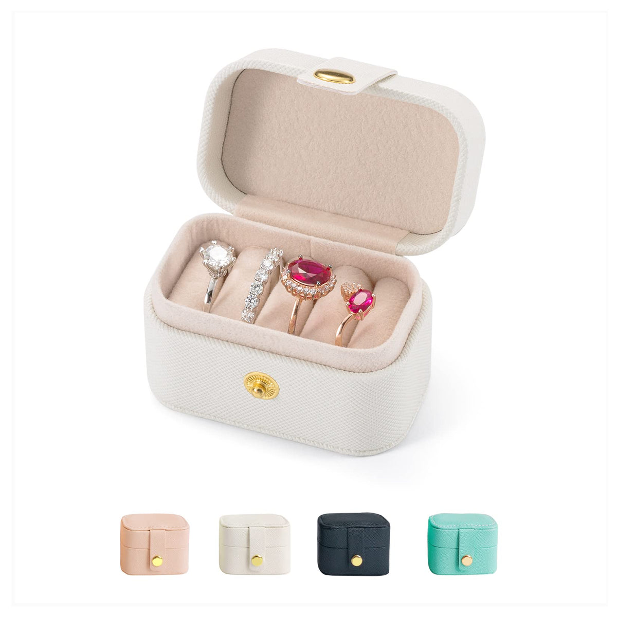 Mini Jewelry Travel Case,Small Jewelry Box,Traveling Jewelry Organizer,Portable Jewellery Storage Holder for Rings Earrings Necklace Bracelet Bangle Organizer,Boxes for Girls Women(PU-Black)