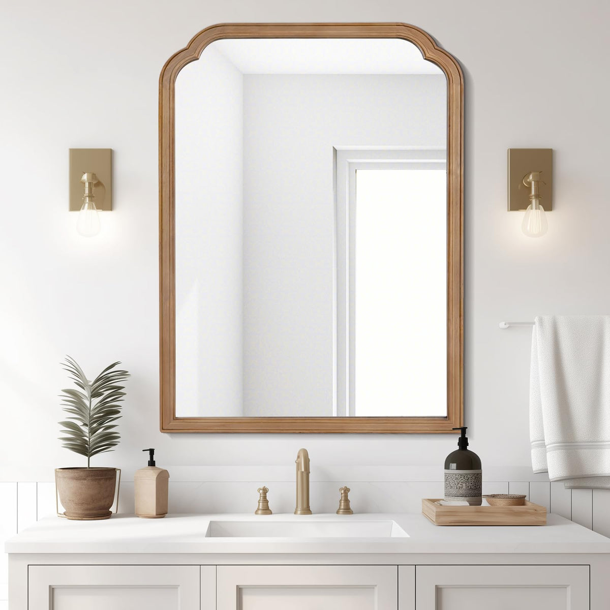 WallBeyond Full Length Mirror Wall Mounted 65"x22", Rustic Wooden Frame Floor Mirror, Large Full Body Mirror for Bedroom, Leaning or Hanging Against Wall, Natural