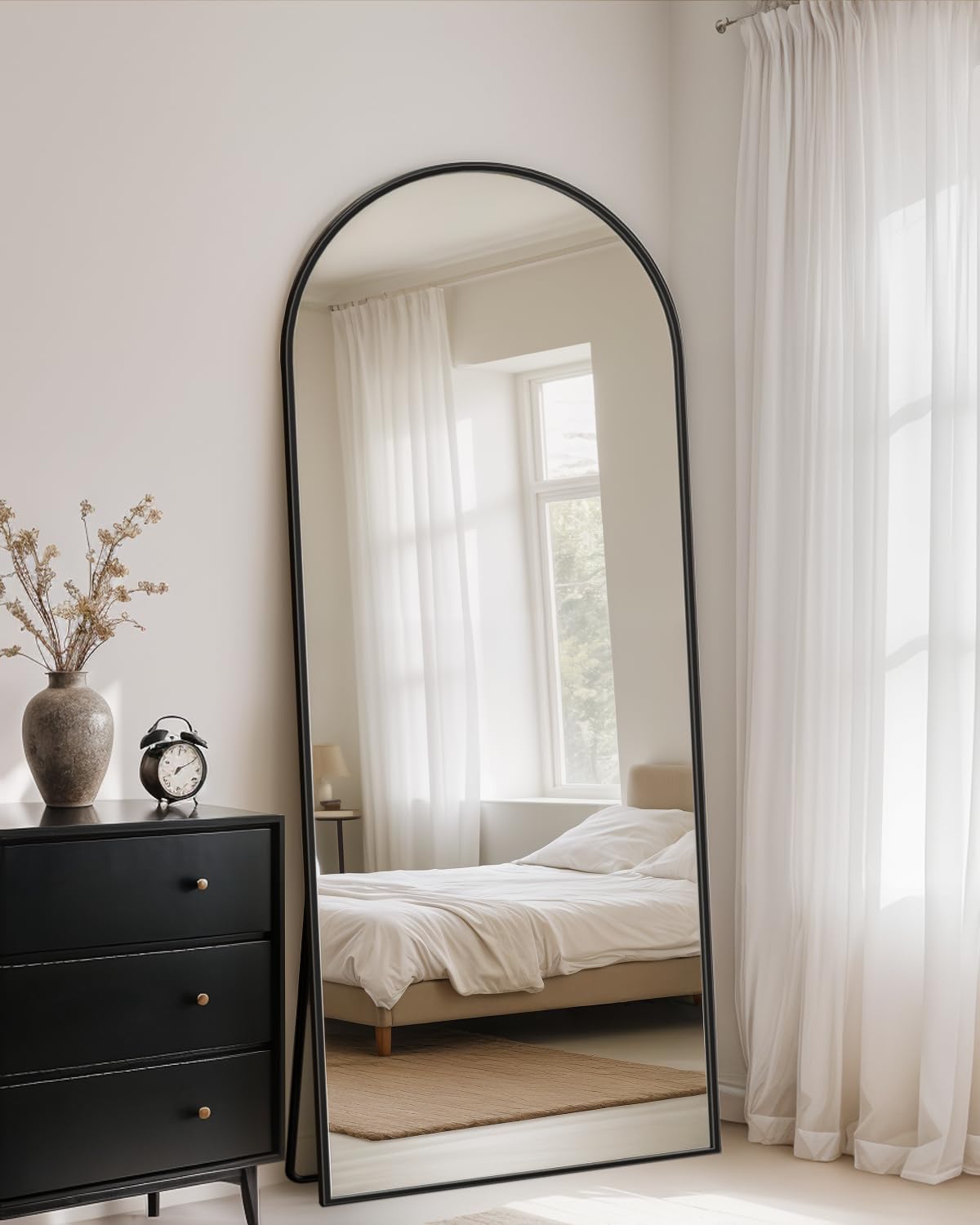 71"x28" Arched Full Length Mirror with Stand,Full Body Floor Mirror